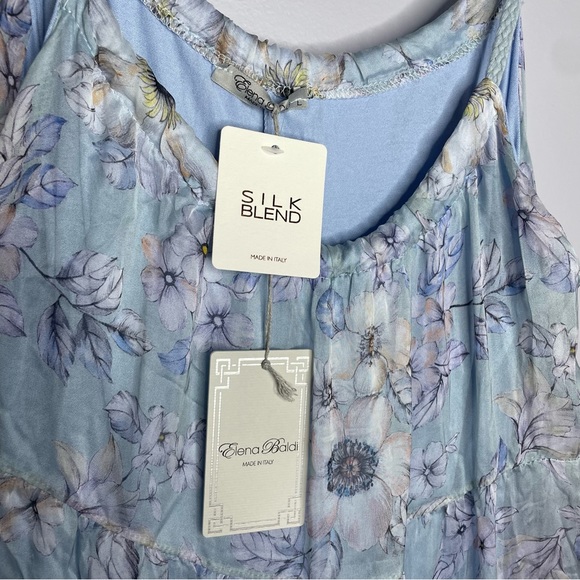 Elena Baldi Silk Blend Tiered Floral Maxi Dress - Picture 12 of 14